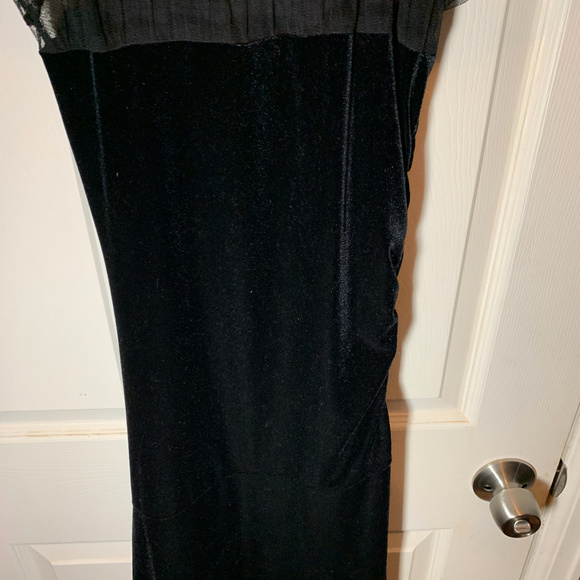 Vintage Asymmetrical Black Velvet Dress - Picture 6 of 8